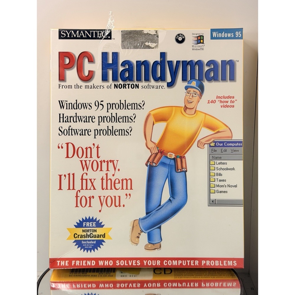 Symantec PC Handyman Vintage Windows 95 Software Sealed Box Norton